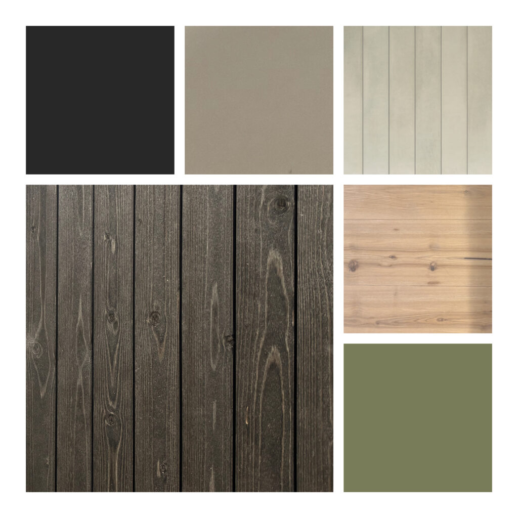 Material-Moodboard Minihäuser Thülsfelde