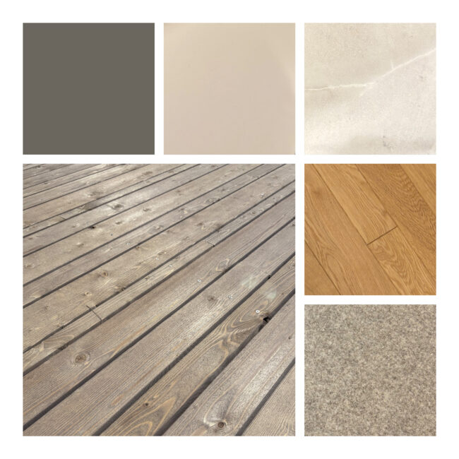 Material-Moodboard Minihäuser Thülsfelde